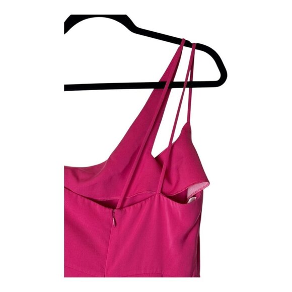 Super Down Jumpsuit Women Small Pink One Shoulder Anouk Cut Out Party Cocktail - Picture 7 of 11